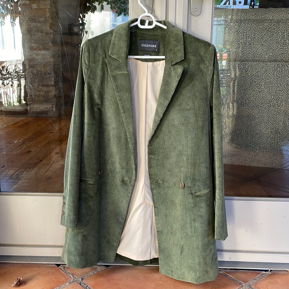 Wildfang Green Corduroy Blazer
